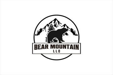 mountain bear logo design