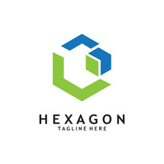 abstract hexagon logo vector illustration template