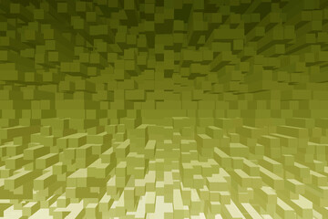 Illustration of Gradient Olive Green 3D Cubes for Abstract Backdrop