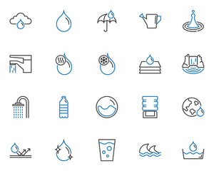 set of water icons, natural, element
