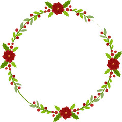 christmas poinsettia flower minimal wreath