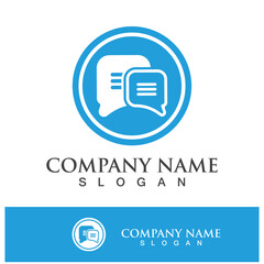 Fototapeta premium message bubble logo and symbol speech