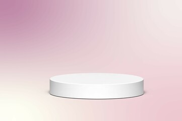 3D Realistic White podium display product. Minimalism abstract background. pedestal.