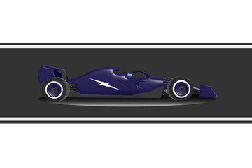 3D Realistic race single side view seater car icon transport jet sport racing  white background
