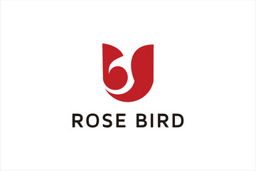 flower bird logo design