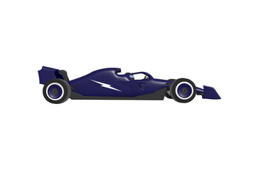 3D Realistic race single side view seater car icon transport jet sport racing  white background
