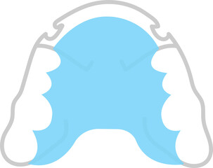 Retainer healthcare medical teeth mouth. Retainer blue on a white background.