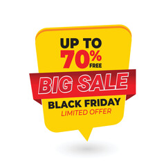 Black Friday sales tag set 