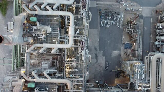 chemical industry produce smoke and steam which results emission caused by the production of oil and petrol or other technology and chemicals engineerings shot from above 