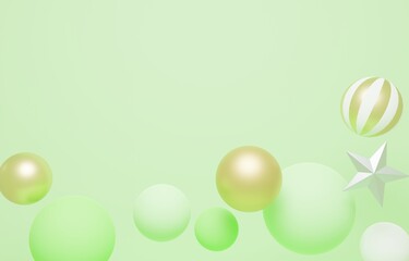 3D素材_かわいいオーナメント_グリーン