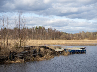 wooden bridge over the lake