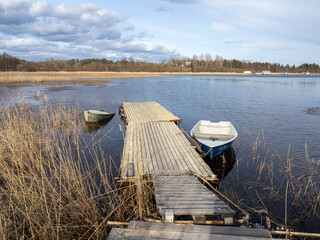 boat on the lake