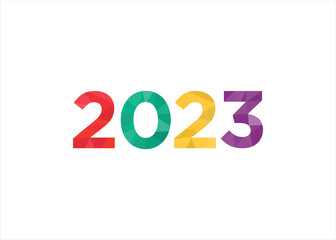 2023 number happy new year logo design vector