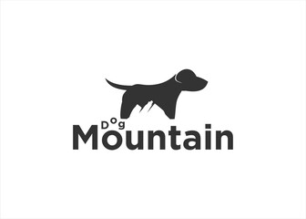 dog mountain concept logo design nature animal pet