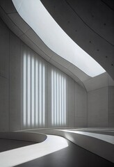 Obraz premium Interior shot of a modern contemporary futuristic chapel, 3d render