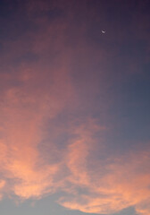 Fototapeta na wymiar Sunrise, sky and moon