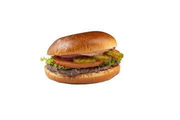 Perfect hamburger classic burger american cheeseburger with cheese, bacon, tomato and lettuce....