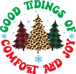 Good Tidings Of Comfort And Joy, Merry Christmas, Santa, Christmas Holiday, Vector Illustration File