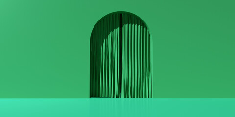 Curtain with an arch - minimal design - 3D render