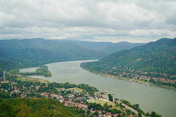 Fototapeta na wymiar Rhine River Visegrad Hungary 2022 July 