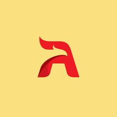 Fototapeta premium Letter A Eagle Logo Simple Design