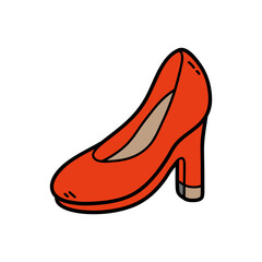 Vector icon illustration of doodle woman shoes 