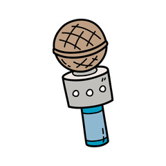 Vector icon illustration of doodle baby microphone