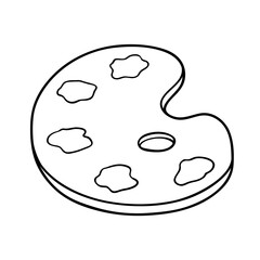 Vector illustration of  outline doodle palette for children, coloring and scrap book