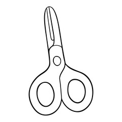 Vector illustration of  outline doodle scissor  for children, coloring and scrap book