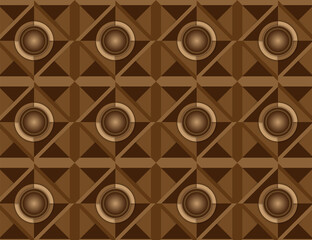 3d seamless geometric pattern background design vector on light dark brown