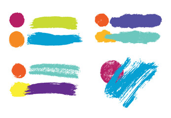 Vector. Colecci&oacute;n T&eacute;tradas armon&iacute;as de color. Manchas y etiquetas para dise&ntilde;o web y maquillaje.