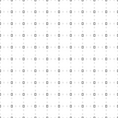 Square seamless background pattern from black photo frame symbols are different sizes and opacity. The pattern is evenly filled. Vector illustration on white background