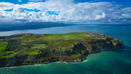 Great Orme near Llandudno in North Wales. - Aerial view of the Great Orme