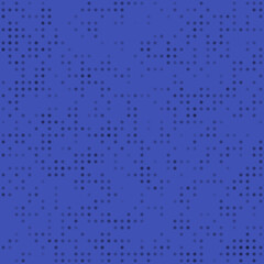 Abstract seamless geometric pattern. Mosaic background of black circles. Evenly spaced small shapes of different color. Vector illustration on indigo background