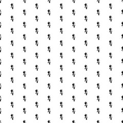 Square seamless background pattern from geometric shapes. The pattern is evenly filled with big black carnivorous plant symbols. Vector illustration on white background