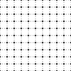 Fototapeta na wymiar Square seamless background pattern from geometric shapes are different sizes and opacity. The pattern is evenly filled with small black time symbols. Vector illustration on white background