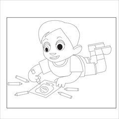 funny kids activities coloring page  