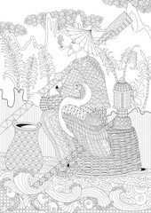 Evening fishing in China with cormorants.