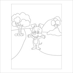 funny dog coloring page for kids