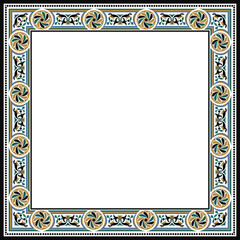 Vintage pattern stylish square frame spiral cross botanic garden flower