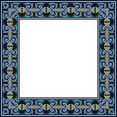 Vintage pattern stylish square frame retro spiral cross feather decoration ball