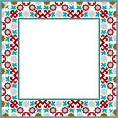 Vintage botanic garden retro pattern stylish square frame