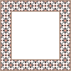 Vintage botanic garden retro pattern stylish square frame