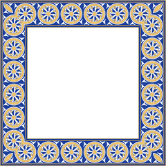 Obraz premium Vintage botanic garden retro pattern stylish square frame