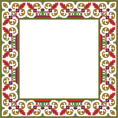 Obraz premium Vintage botanic garden retro pattern stylish square frame