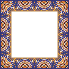 Vintage botanic garden retro pattern stylish square frame