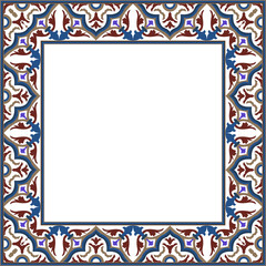 Vintage botanic garden retro pattern stylish square frame