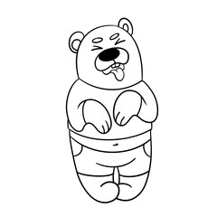 Bear coloring book for kids black outline