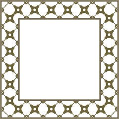 Vintage pattern stylish square frame retro golden curve cross