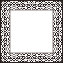 Vintage pattern stylish square frame black curve cross